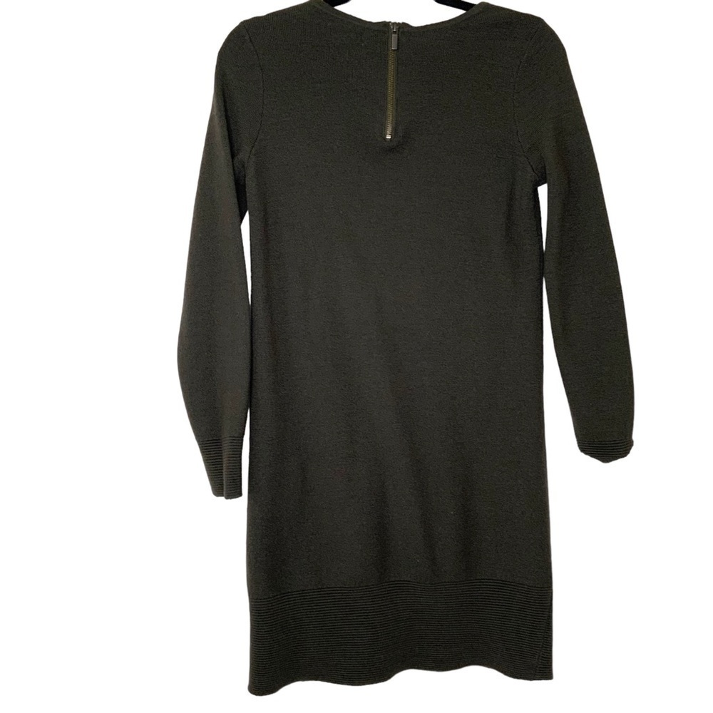 Adrienne Vittadini dark green wool blend tunic sweater. Size M h21 - Picture 3 of 6